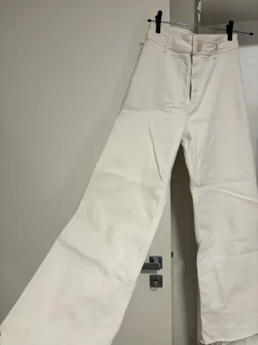 Calça Zara Feminina Marine Straight Off White 34