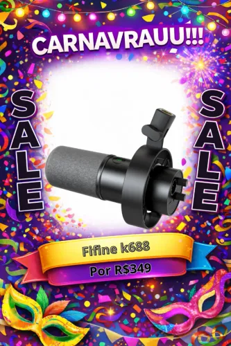 Microfone Fifine K688 para PC gravação podcast XLR/USB para streaming de voz, Novo