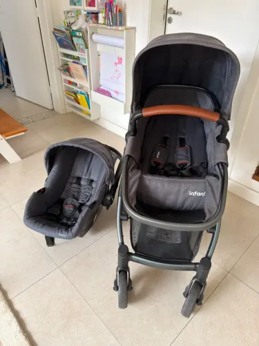 Kit carrinho e bebê conforto com isofix epic infanti