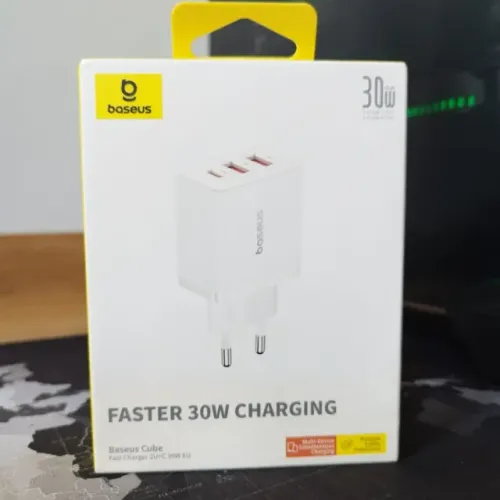 Carregador Baseus 30W PD Turbo 2 USB + USB-C Carregamento Rápido