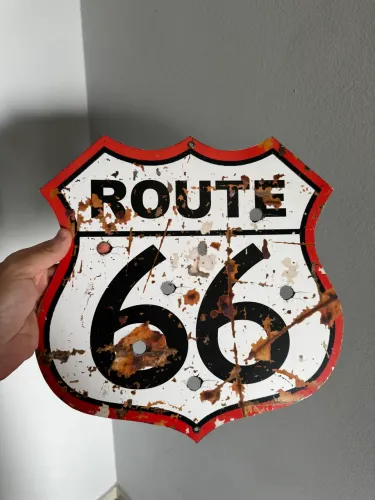 Placa Metal Rota 66 Decoração 