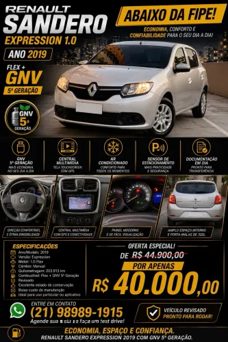 Renault Sandero Expression Flex 1.0 12V 5P 2019