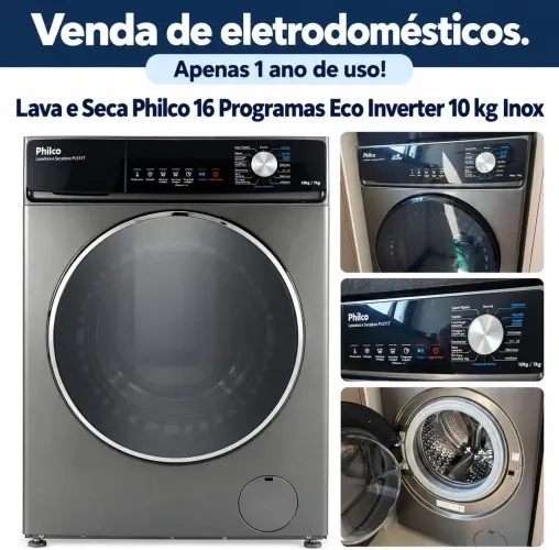 LAVA E SECA 2 EM 1 PHILCO 16 PROGRAMAS DE LAVAGEM + SECAGEM R$ 2400 !!!!
