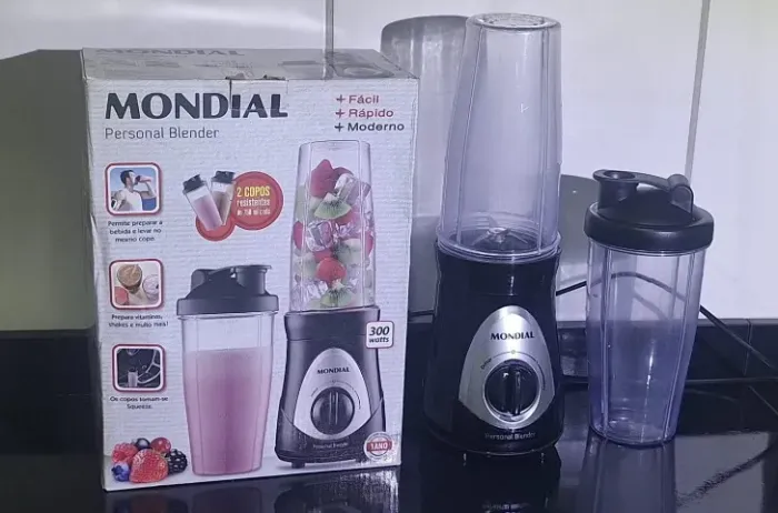 Liquidificador Mondial Personal Blender + 2 Copos + Caixa Original