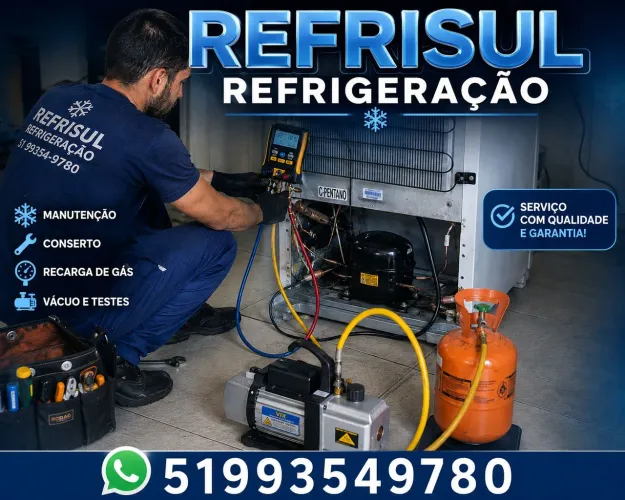 Técnico em refrigeração consertos de geladeira freezer visa cooler frigobar ar