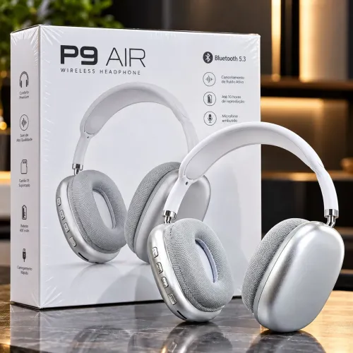 Fone Bluetooth P9 AIR Prata - Sem Fio | R$ 89,90