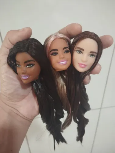 Lote de cabeças barbie com reroot
