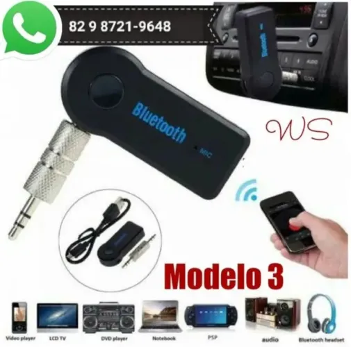 Receptor Bluetooth recarregável p2 aux e usb Aceitamos pix cartão