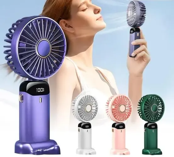 Ventilador de Mesa Portátil Recarregável USB 5 velocidades