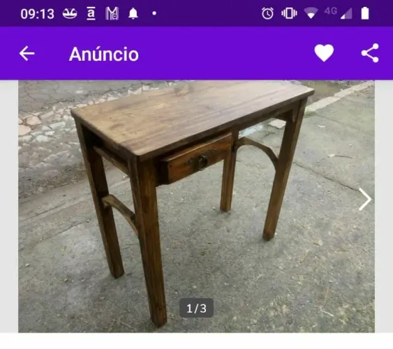 Mesa de estudos madeira maciça com gaveta NOVA