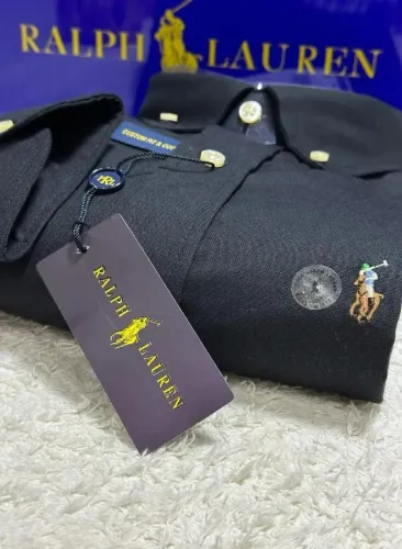 Camisa Manga Longa Oxford Polo Ralph Lauren - Preta - Tam. GG