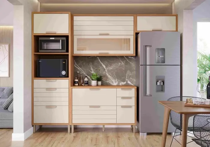 Cozinha Completa Vidro Reflecta Helô s54 100%MDF
