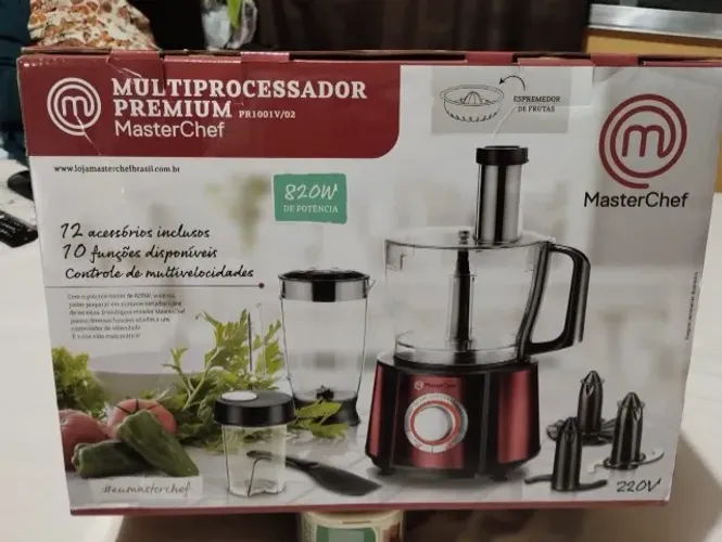 Exclusivo Multiprocessador 820W, 220Volt, MasterChef, Vermelho Inox *Leia o Anuncio*