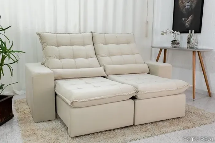 Sofá Retrátil e Reclinável 3 Lugares Castor 2.00m Molas Bonnel rf3