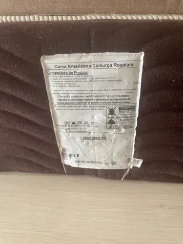 Cama Box king - Camurça Rosolare - Cama + colchão + cabeceira