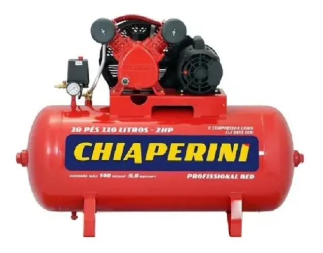 Compressor De Ar Elétrico Chiaperini Red 10 Pés 2CV 100 Litros 140Libras Mono ou Trifásico