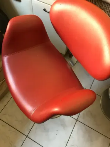 Conjunto de 3 Cadeiras Giratórias Vermelhas