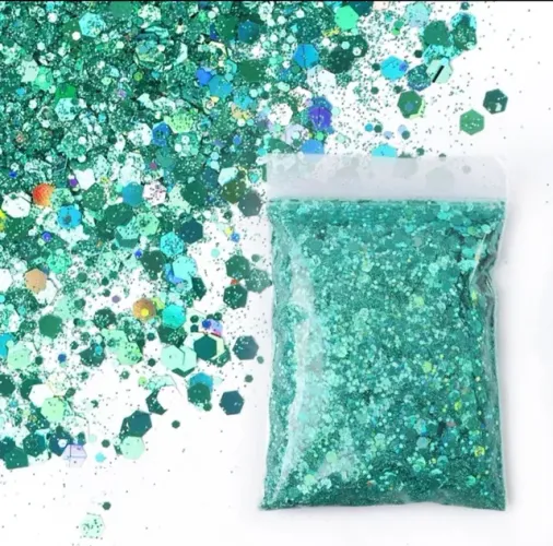 Glitter Flocado com 10 Pacotes a Sua Escolha - Total 50 Gramas