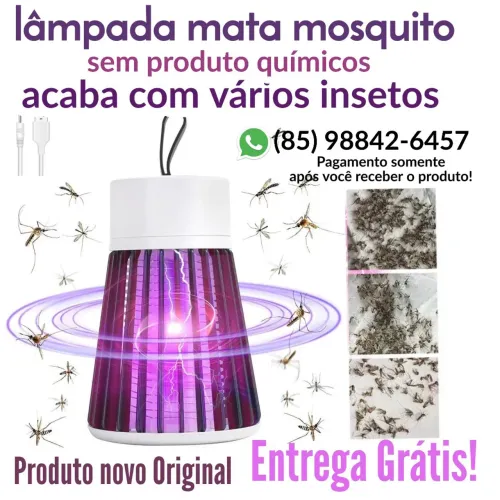 Luminária led  lâmpada mata mosquito inseto entrega Grátis 