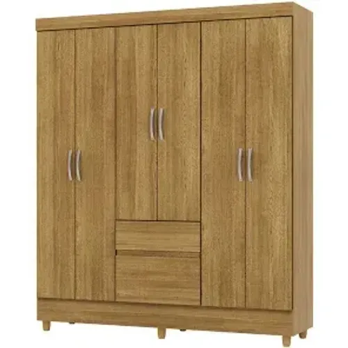 Guarda Roupa Casal 6 Portas 2 Gavetas Nova 