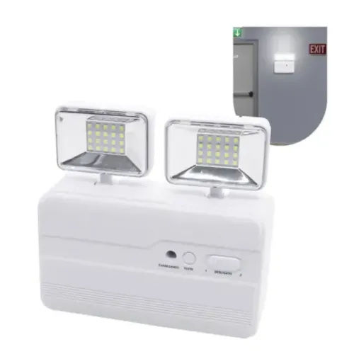 Luminária de Emergência 2 Faróis 40 LEDs Recarregável - Iluminação Potente e Segura 