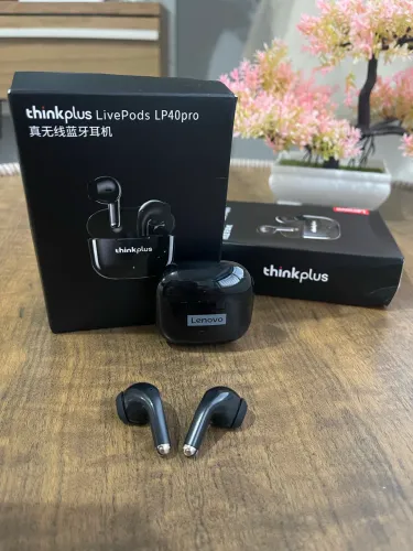 Fone LP40 PRO Preto 5.3 Bluetooth LENOVO Original Lacrado