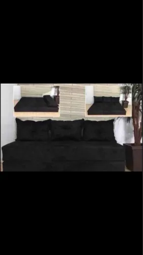MEGA PROMOÇÃO Sofá Cama Preto 3 lugares - Novo