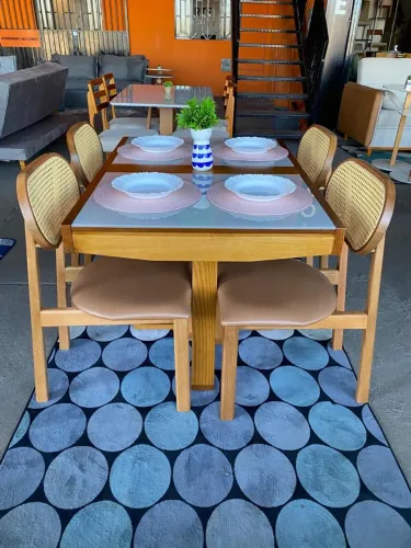 MESA EXTENSIVA ITALIA C/ 4 CADEIRAS ALICE*_