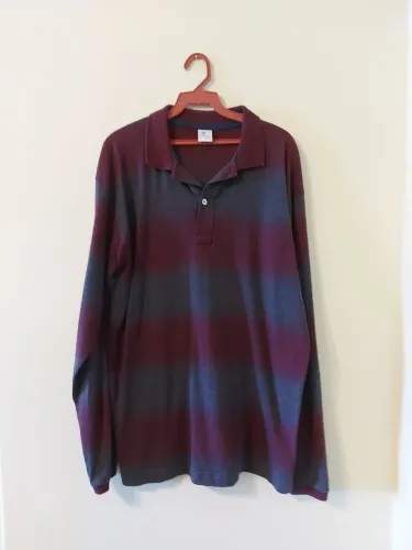 Camisa Polo Listrada Manga Longa - GG