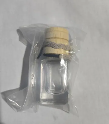 frasco de vidro para cheirinho aromatizante de carro - 10ml com tampa de madeira