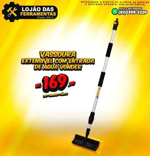 Vassoura Extensível Com Entrada de Água Vonder