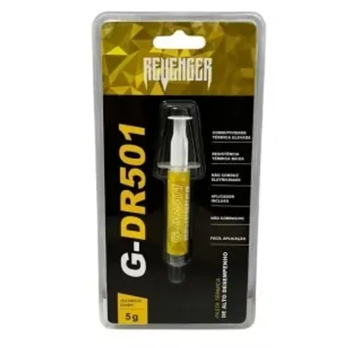 PASTA TERMICA BLISTER C/ PAZINHA 5G PRATA ALTO DESEMPENHO REVENGER G-DR501