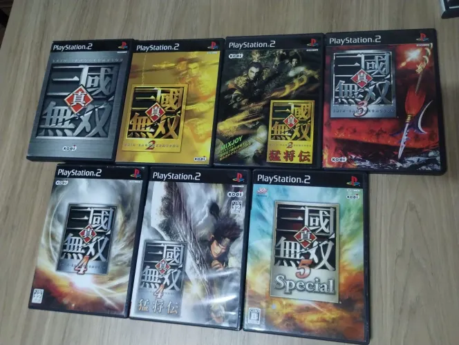 Lote de 7 jogos PS2 Saga Shin Sangokumusou 