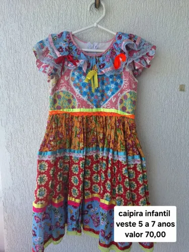 Vestido Caipira Infantil 5 a 7 anos