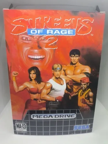 Caixa do Jogo Streets of Rage 2 para Mega Drive - Inclui Berço