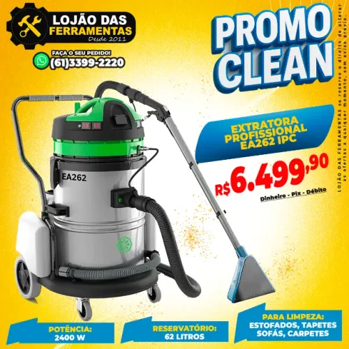 Extratora Para Limpeza de Carpete Estofados Sofás Profissional EA262 Ipc