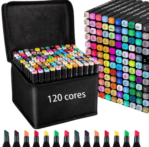 Canetinhas touch ponta dupla - Kit de canetinhas para colorir