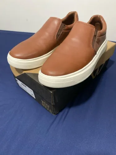 Tenis Slip on Masculino N° 40 couro legítimo 