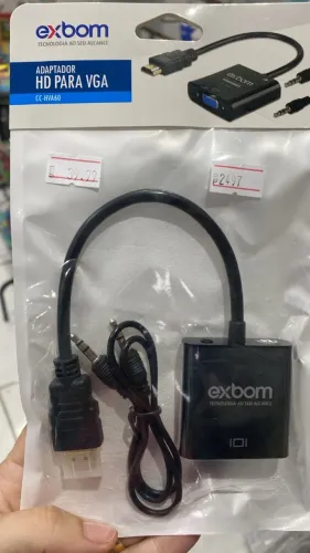 Adaptador Cabo Conversor HDMI Para VGA com Saída P2 Áudio -Coimbra Computadores Entregamos