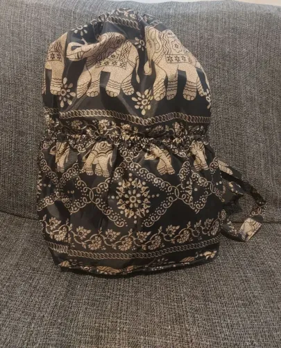 Mochila nylon com estampa de elefantes Nova