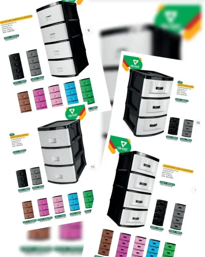 Gaveteiro Ratan e Liso 3 e 4 Gavetas - Diversas Cores