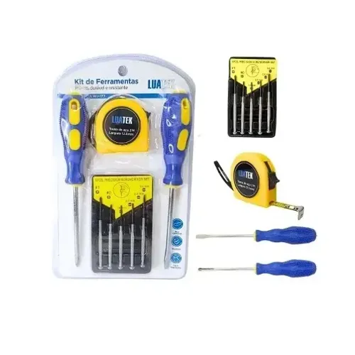 Kit de Ferramentas LUATEK - Trena 2m, Chaves de Fenda e Conjunto de Precisão