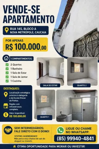 VENDE-SE APARTAMENTO