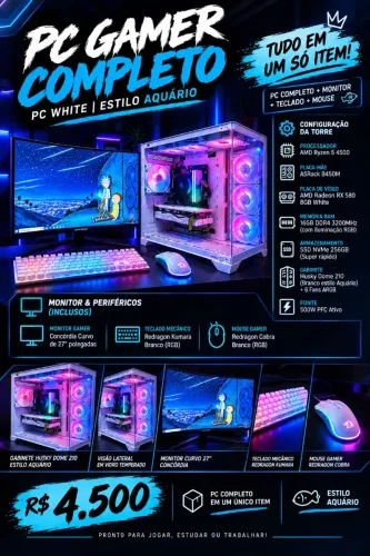 PC GAMER WHITE AQUÁRIO