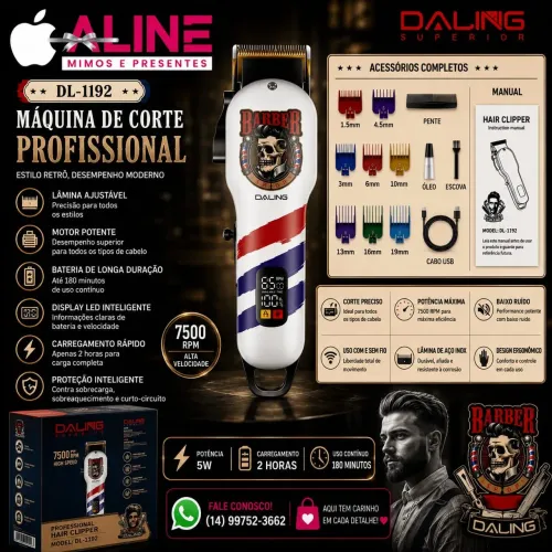 MAQUINA CORTAR CABELO DALING DL-1192