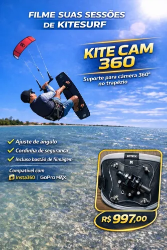 Kite - Suporte Câmera 360 Kitesurf Insta360 GoPro Max Trapézio