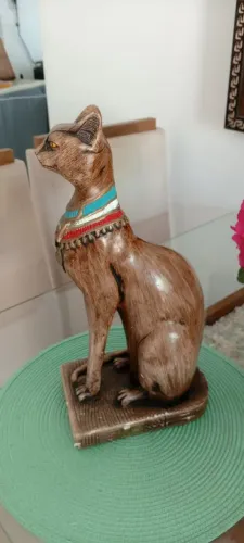 Gato Egípcios Gesso 39cm Usado