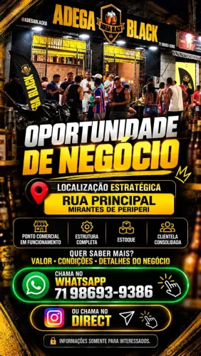 Adega Black - Negócio em Funcionamento em Mirantes de Periperi