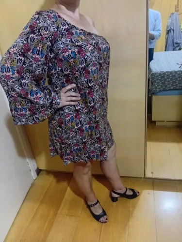 Vestido de Malha.. cinza/estampado