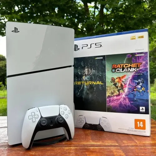 Console PS5 Slim 1TB SSD | Lacrado/Seminovo | Controle Original + Suporte e Cabos